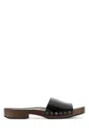 Miu Miu Studded Detail Wooden Sole Clogs