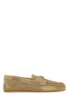 Miu Miu Women Sand Suede Loafers In Beige O Tan