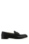 Miu Miu Black Leather Loafers In Black