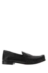 Miu Miu Black Leather Loafers In Black