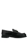 Miu Miu Perforated Coin-detail Loafers In Black