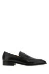 Miu Miu Black Leather Loafers In Black