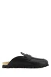Miu Miu Leather Loafers Round Toe Lug Sole In Multi