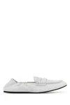Miu Miu White Leather Loafers In White
