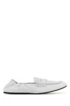 Miu Miu White Leather Loafers In White
