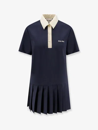 MIU MIU MOHAIR AND VIRGIN WOOL SHORT DRESS