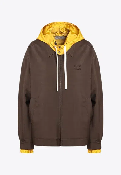 MIU MIU MOHAIR AND WOOL ZIP-UP JACKET