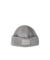 Miu Miu Mohair Beanie In Gray