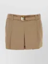 Miu Miu Mohair Blend Mini Skirt With Front Pleats