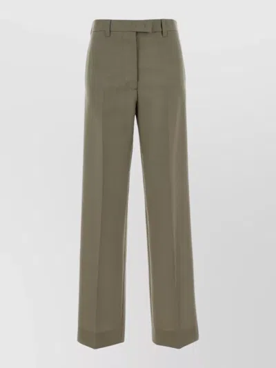 Miu Miu Mohair Blend Palazzo Trousers Tailored In Green