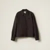 Miu Miu Mohair Blouson Jacket In Ebony