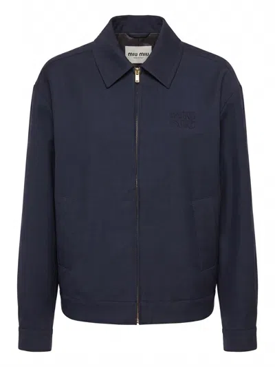 Miu Miu Mohair Jacket In Blue