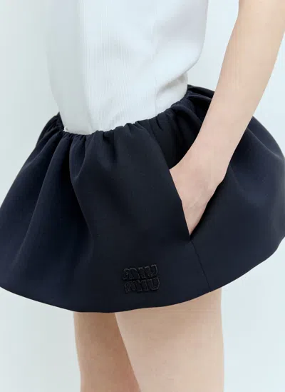 Miu Miu Mohair Mini Skirt In Navy