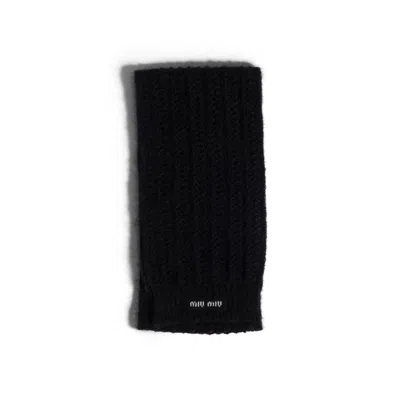Miu Miu Mohair Scarf In Black