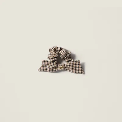 Miu Miu Mohair Scrunchie In Brown