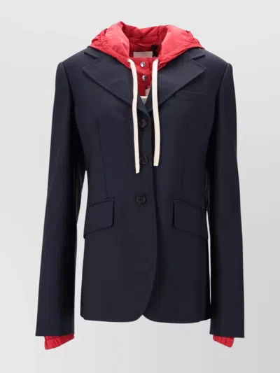 Miu Miu Mohair Wool Blazer In Blue