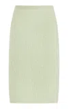 Miu Miu Mohair-wool Midi Skirt In Green