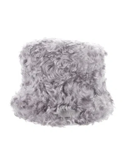 Pre-owned Miu Miu Mohair-blend Cloche Hat In Gray