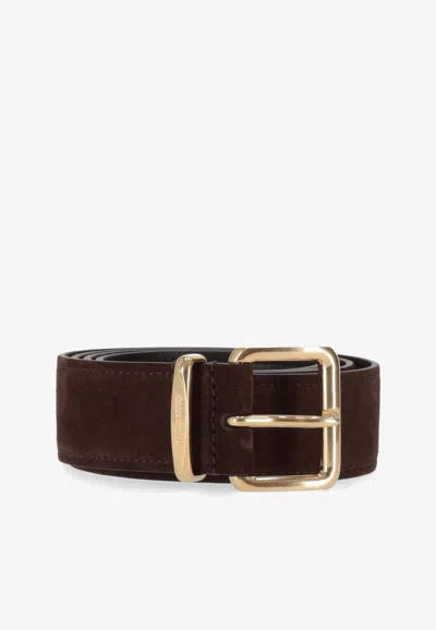 Miu Miu Monogram Leather Belt In Brown