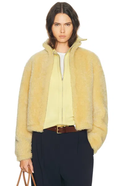 Miu Miu Montone Jacket In Yellow