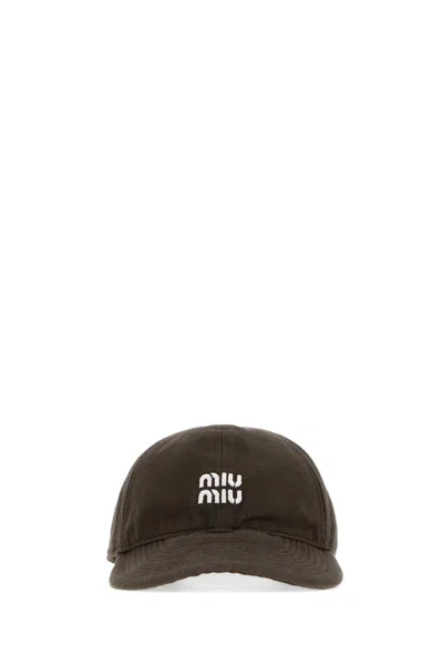 Miu Miu Moro Baltico Cotton Hat In Black
