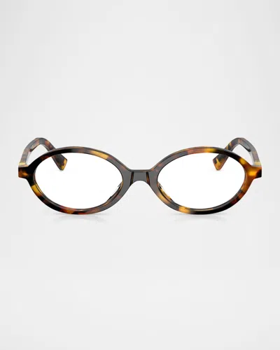 MIU MIU MU 01XV ACETATE OVAL OPTICAL GLASSES