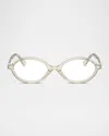 Miu Miu Mu 01xv Oval Acetate And Plastic Optical Glasses