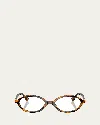 Miu Miu Mu 01xv Oval Acetate And Plastic Optical Glasses In Brown