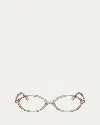 Miu Miu Mu 01xv Oval Acetate And Plastic Optical Glasses In Purple