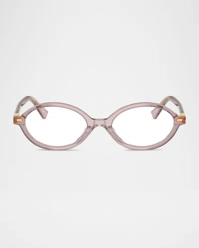 MIU MIU MU 01XV OVAL ACETATE AND PLASTIC OPTICAL GLASSES