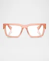 Miu Miu Mu 02xv Rectangular Sunglasses In Shiny Black