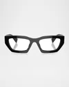 Miu Miu Mu 03xv Acetate Rectangular Optical Glasses In Black