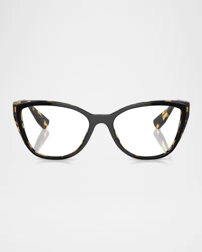 Miu Miu Womens Black Mu04sv Havana-frame Acetate Optical Glasses
