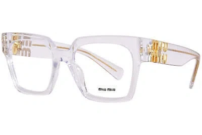 Pre-owned Miu Miu Mu 04uv 2az-1o1 Eyeglasses Women's Crystal Full Rim Cat Eye Shape 52mm In Demo