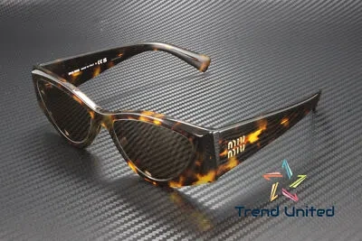 Pre-owned Miu Miu Mu 06ys Vau06b Havana Honey Dark Brown 54 Mm Women's Sunglasses