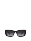 Miu Miu Mu 07ys Gradient Logo Acetate Rectangle Sunglasses In Black