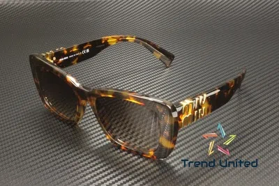 Pre-owned Miu Miu Mu 07ys Vau6s1 Honey Havana Brown Gradient 53 Mm Women's Sunglasses