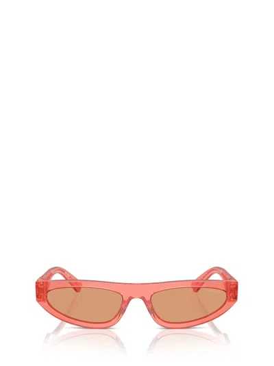 Miu Miu Mu 07zs Tulip Transparent Sunglasses In Red