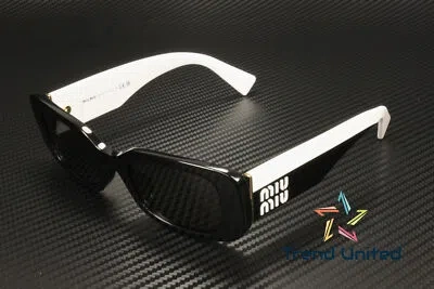 Pre-owned Miu Miu Mu 08ys 1ab5s0 Black Dark Grey 51 Mm Women's Sunglasses In Gray