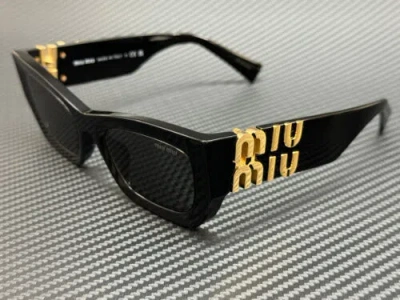 Pre-owned Miu Miu Mu 09ws 1ab5s0 Black Grey Women's 53 Mm Sunglasses In Gray