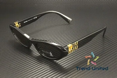 Pre-owned Miu Miu Mu 09ys 1ab5s0 Black Dark Grey 54 Mm Women's Sunglasses In Gray