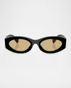 Miu Miu Mu 11ws Acetate Oval Sunglasses