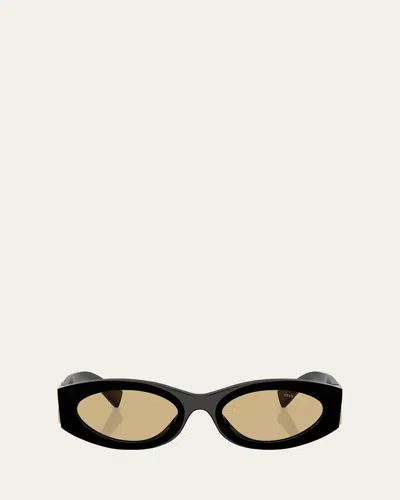 MIU MIU MU 11WS ACETATE OVAL SUNGLASSES