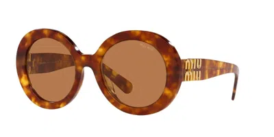 Pre-owned Miu Miu Mu 11ys Havana/light Brown (4bw2z1) Sunglasses