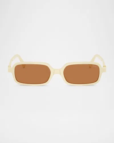 Miu Miu Mu 11zsf Acetate Rectangular Sunglasses
