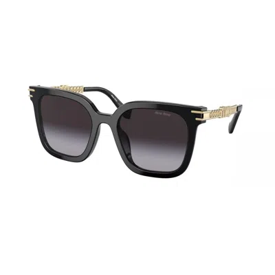 Pre-owned Miu Miu Mu 13ws - 1ab5d1 Black-grey Gradient Lens Sunglasses Authentic 55mm In Gray