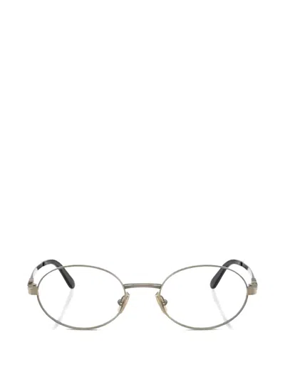 Miu Miu 0mu 50zv Oval Gold Metal Frame Eyeglasses In White