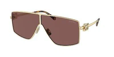 Pre-owned Miu Miu Mu 51zs Zvn70d Pale Gold Brown Mirr Int Violet 69 Mm Women's Sunglasses In Brown Mirr Silver Int Violet