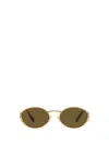 Miu Miu Womens Gold Mu 52ys Round-frame Tinted-lens Metal Sunglasses