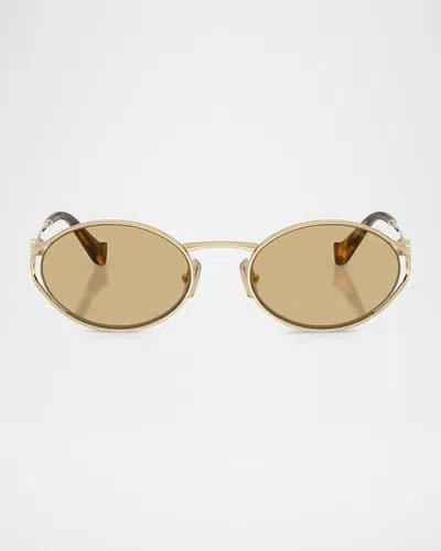 Miu Miu Mu 52ys Metal Oval Sunglasses